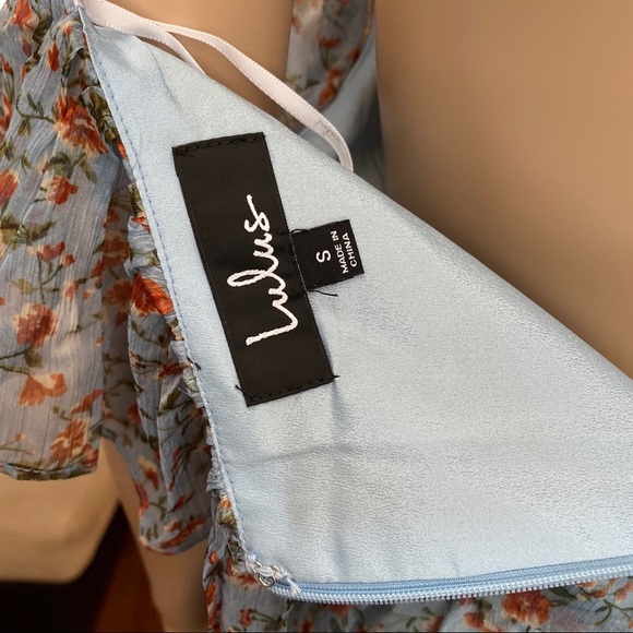LULU’s blue floral off the shoulder summer dress - Picture 5 of 5
